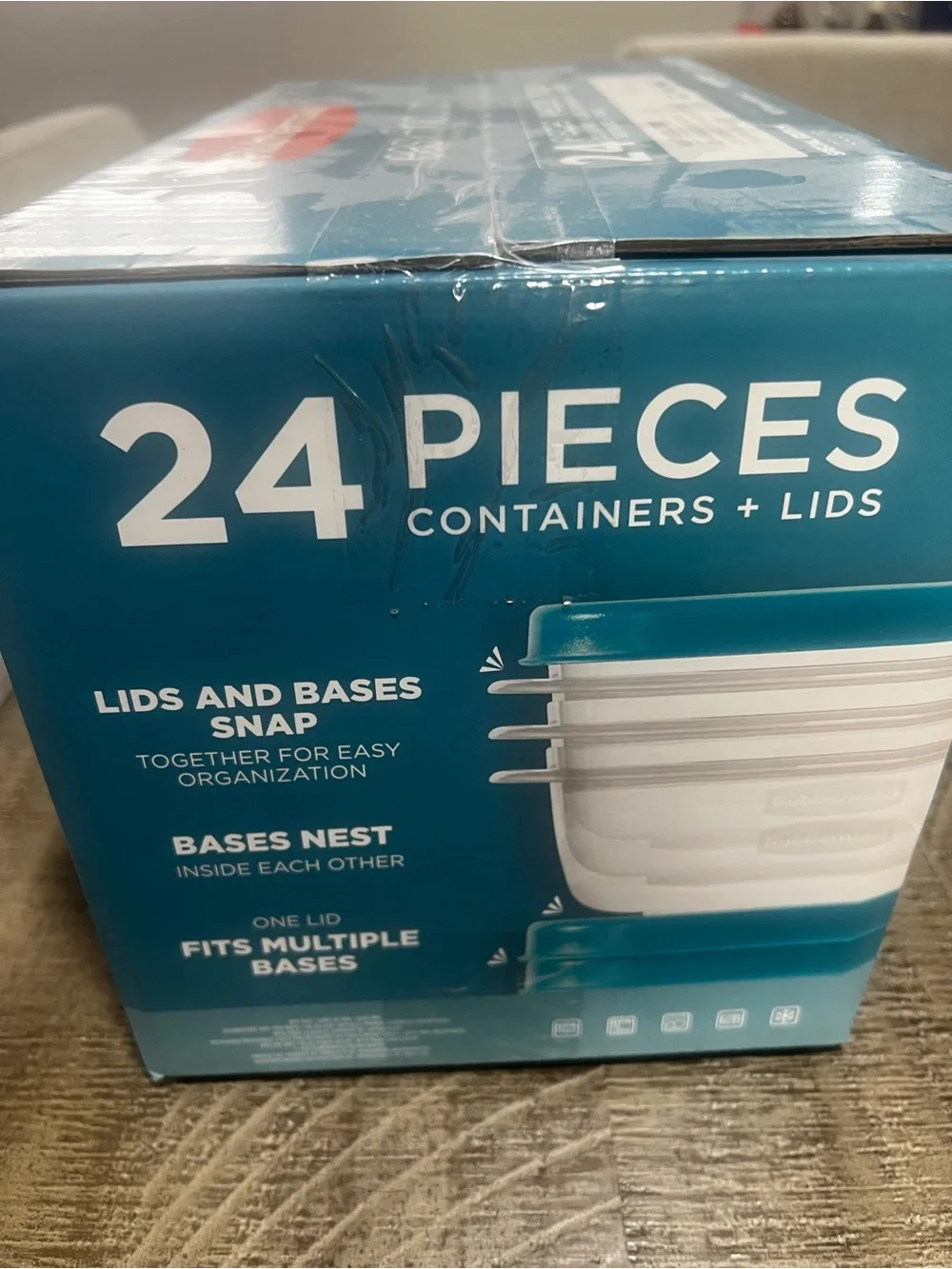 Rubbermaid 24-Piece Food Storage Set with Teal Blue Lids NEW